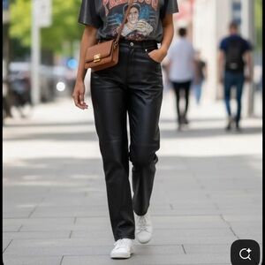 American Classics Colebrook Vintage  Pebble Leather Pants Size 4